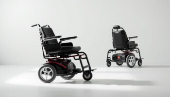 Cadeira de Rodas Elétrica Dobrável em Aço e Controle Joystick